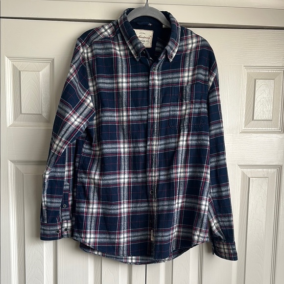 Weatherproof Navy Plaid Men's Shirt - Picture 1 of 3